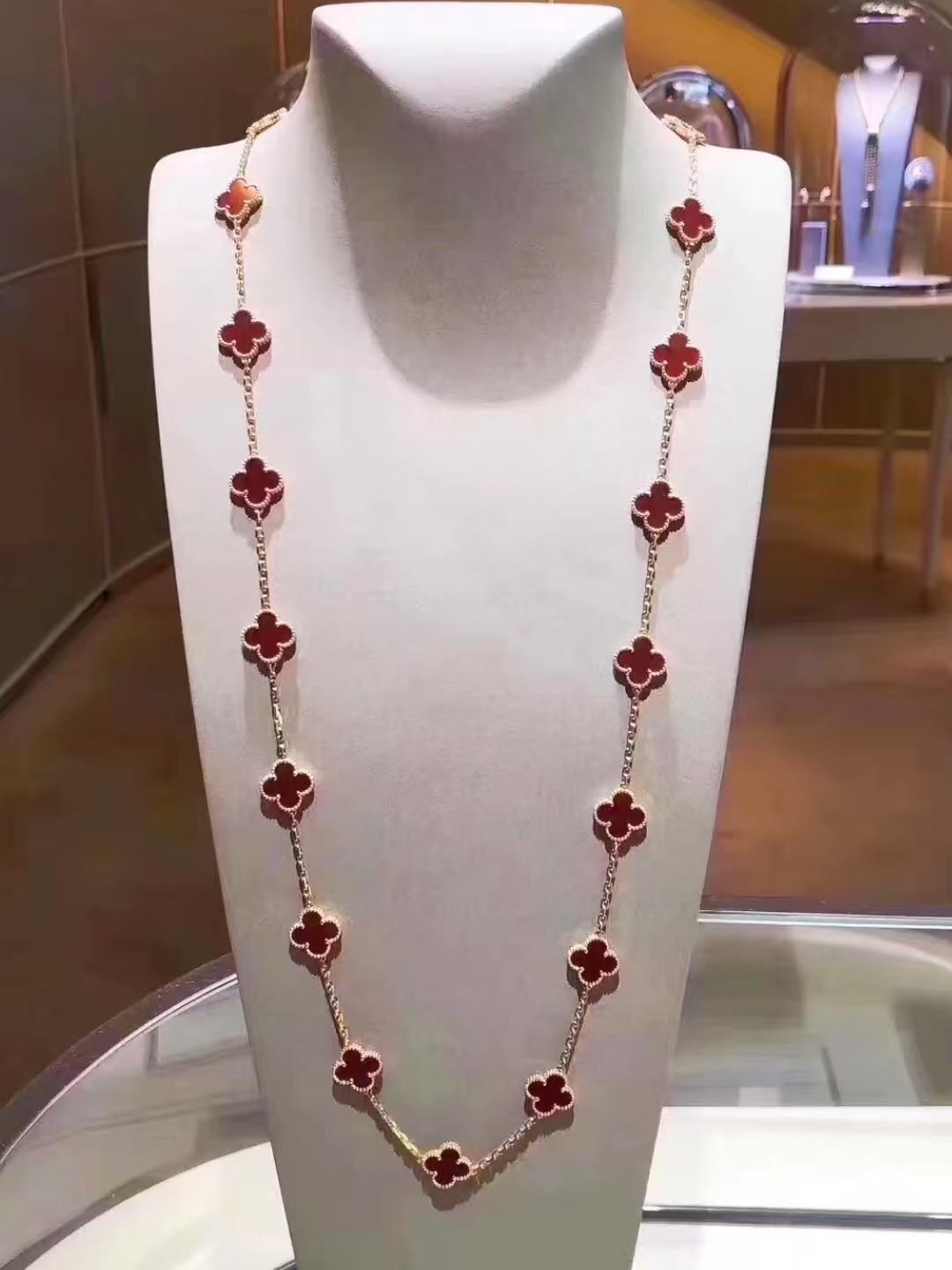 Van Cleef Arpels VCA Винтажное длинное колье "Альгамбра", 20 мотивов